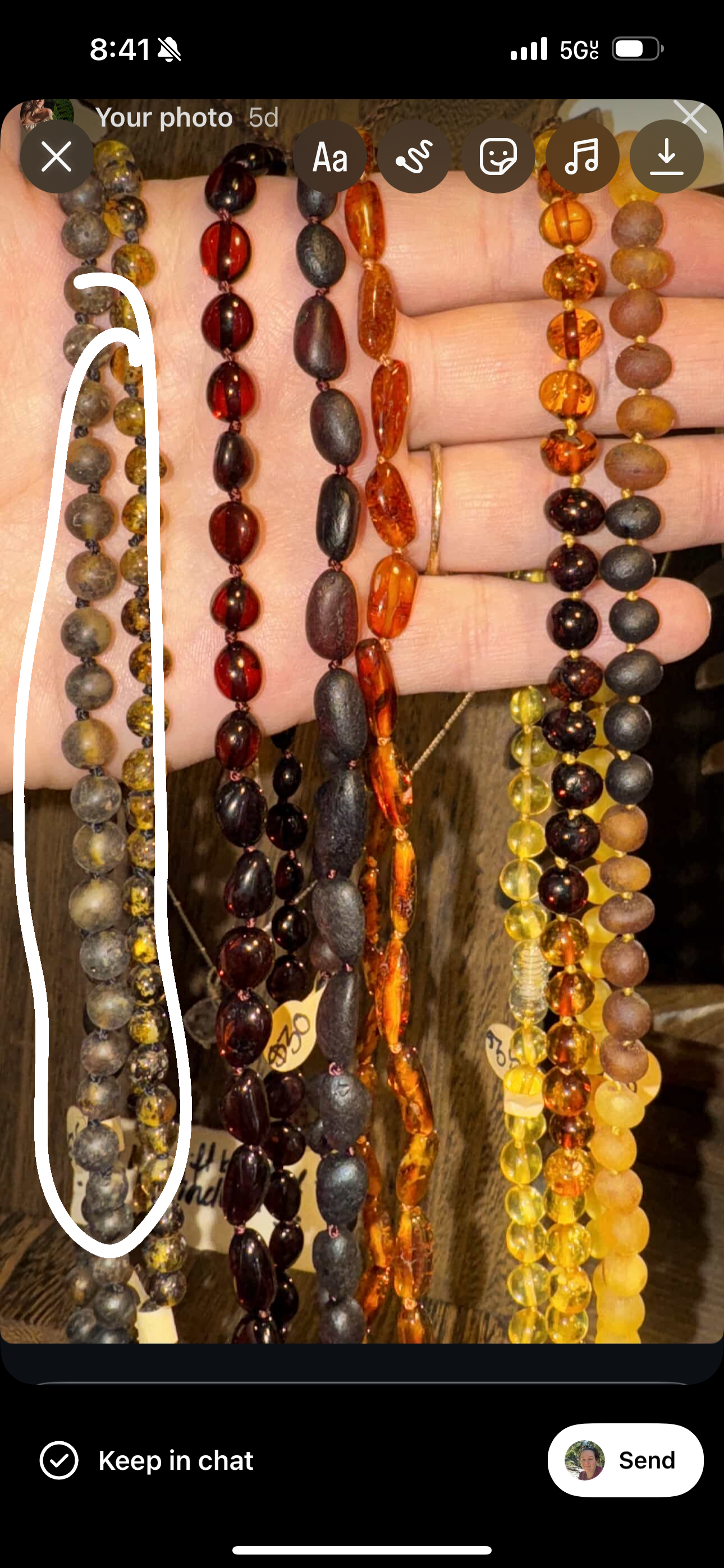 Custom Montana Agate for Hannah with 18” raw olive amber