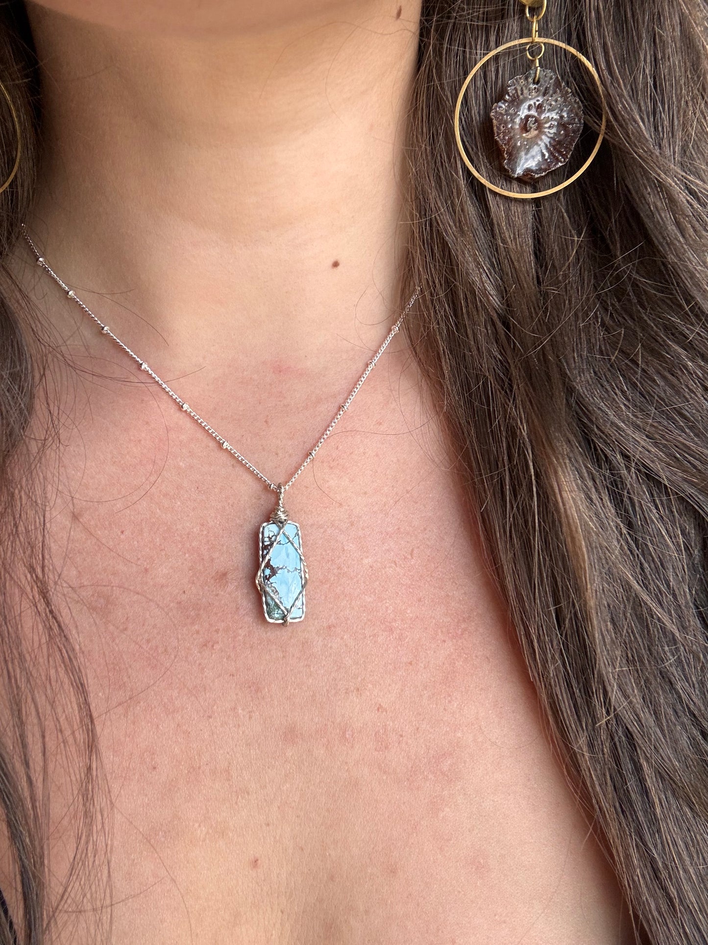 Silver Larimar Pendant