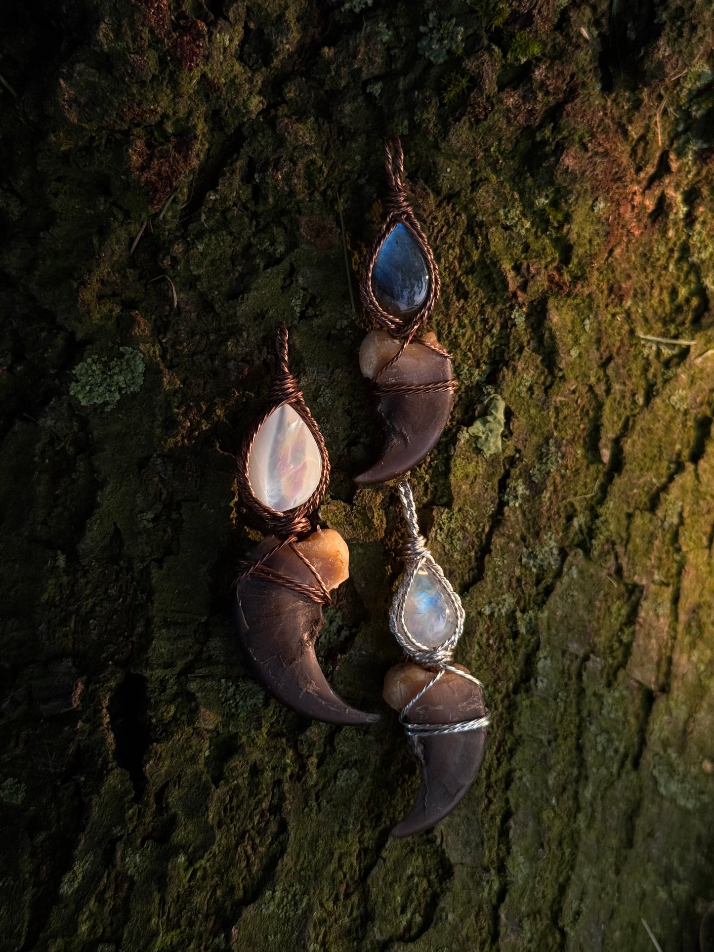 Moonstone & Claw in Sterling