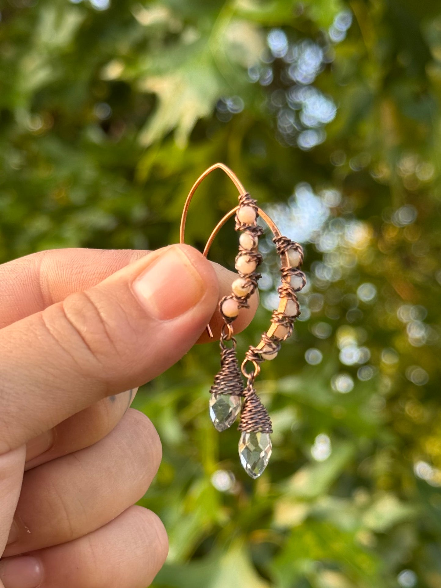 Pink Opal Elf Earrings