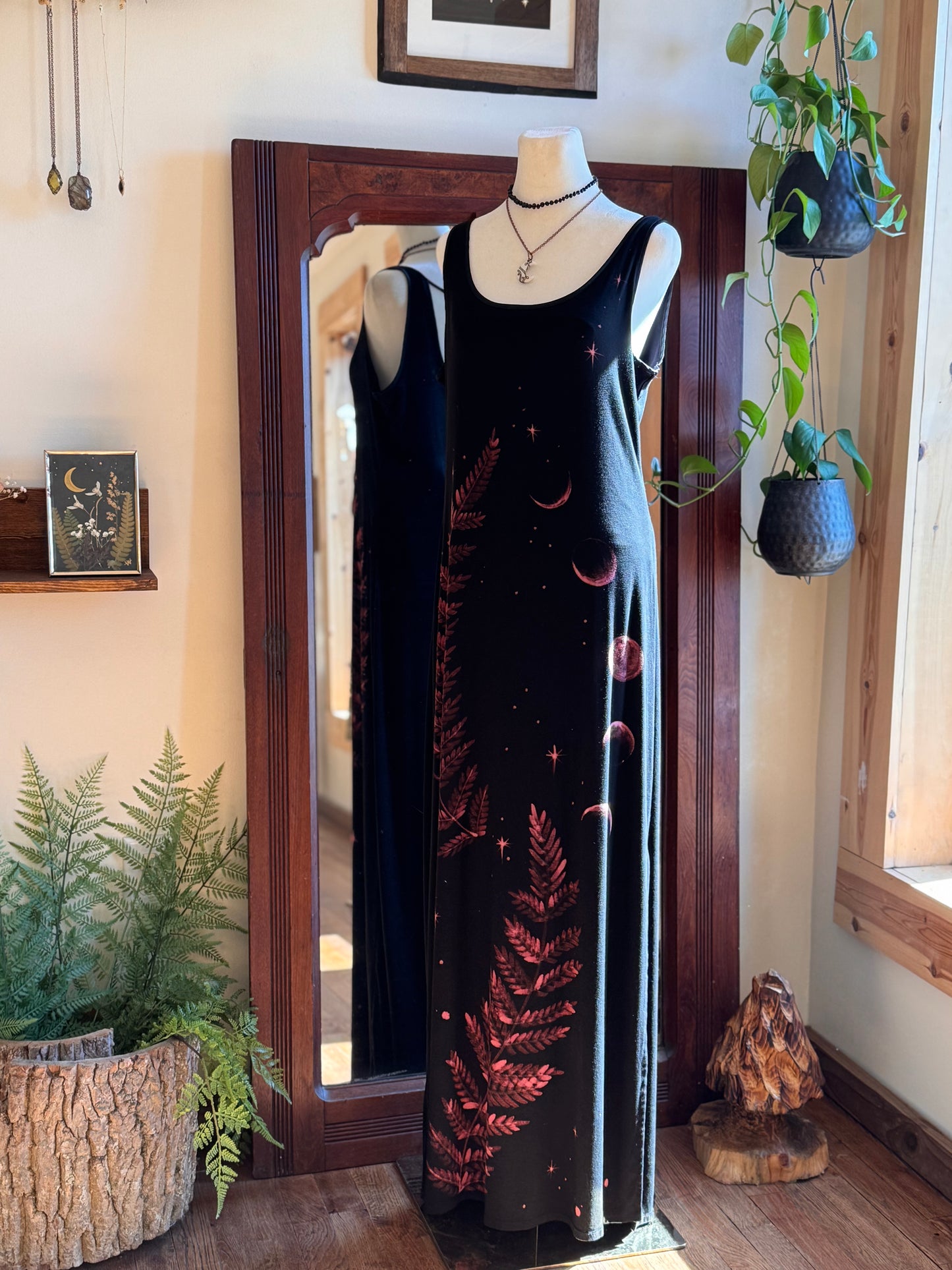 New fern and moon dress L