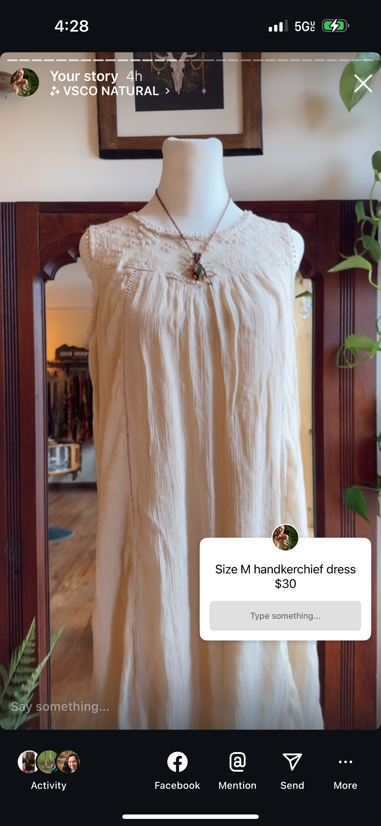 Cream handkerchief dress