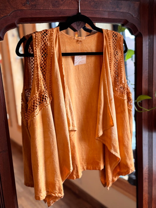 Eco Dye ~ knit linen blend vest size M-L