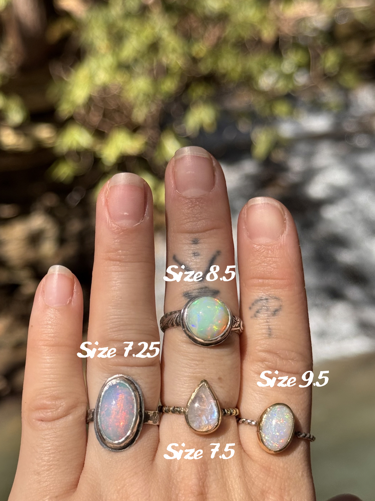 Silver Opal Ring~ size 7.25