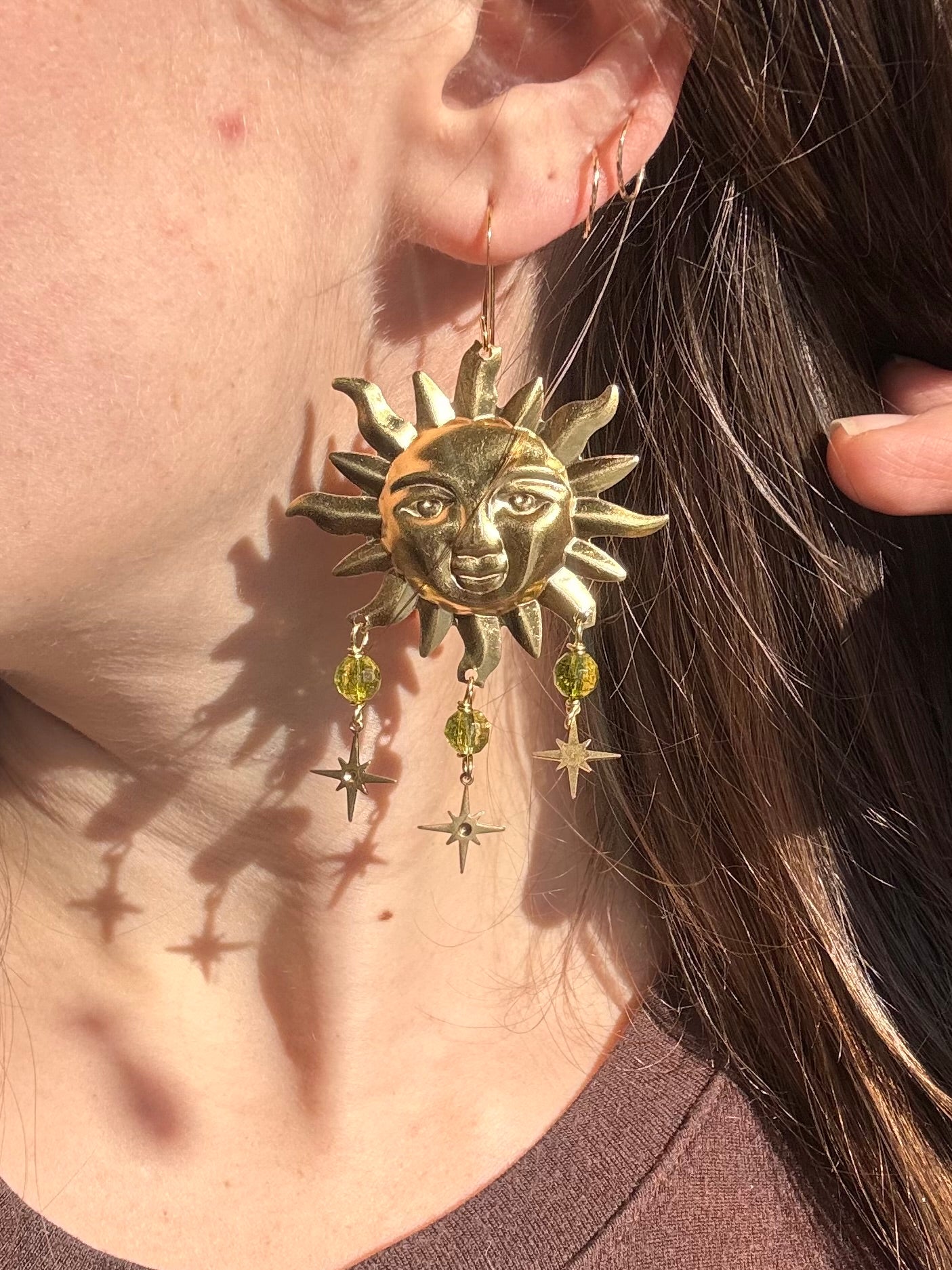 Helios Solstice Sun Earrings ~ multi stones available