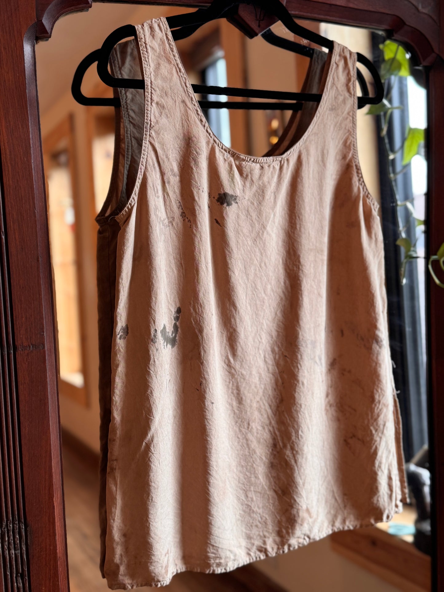 Eco Dye ~ Upcycled 100% silk sleeveless top