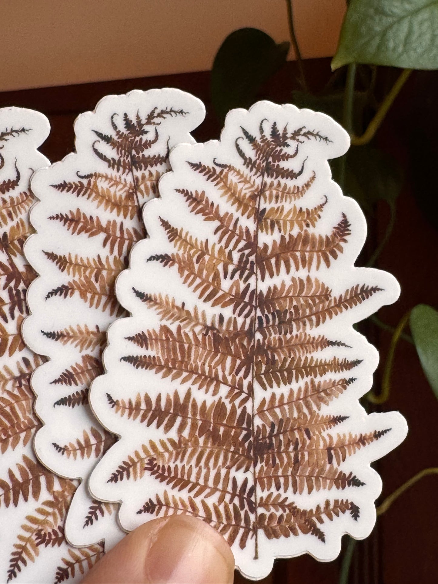 Watercolor Cinnamon Fern 3" Sticker