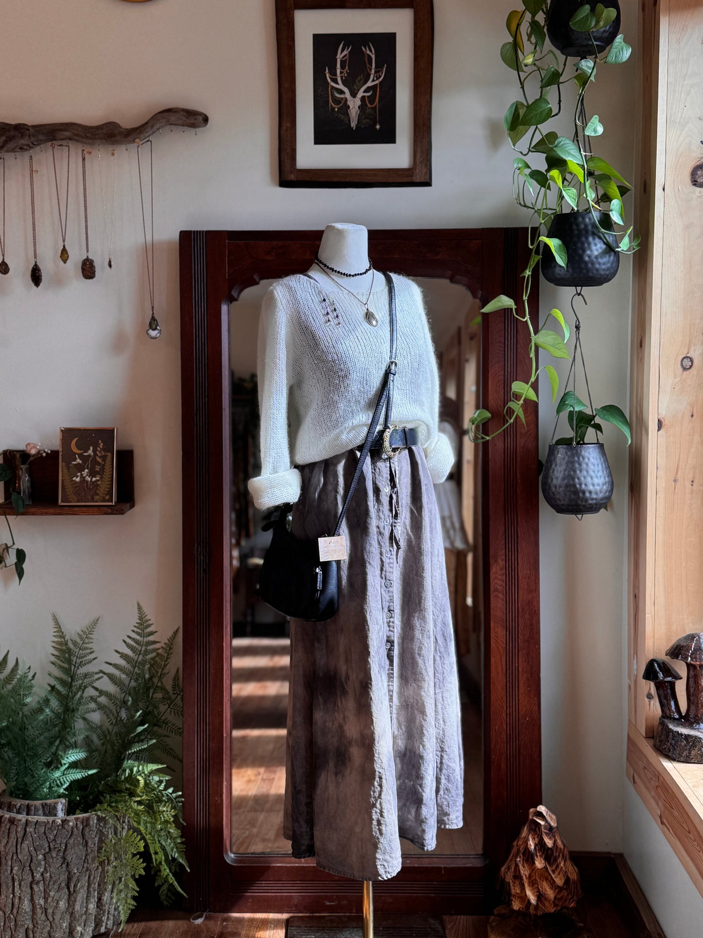 Eco Dye ~ linen button down dress size XS