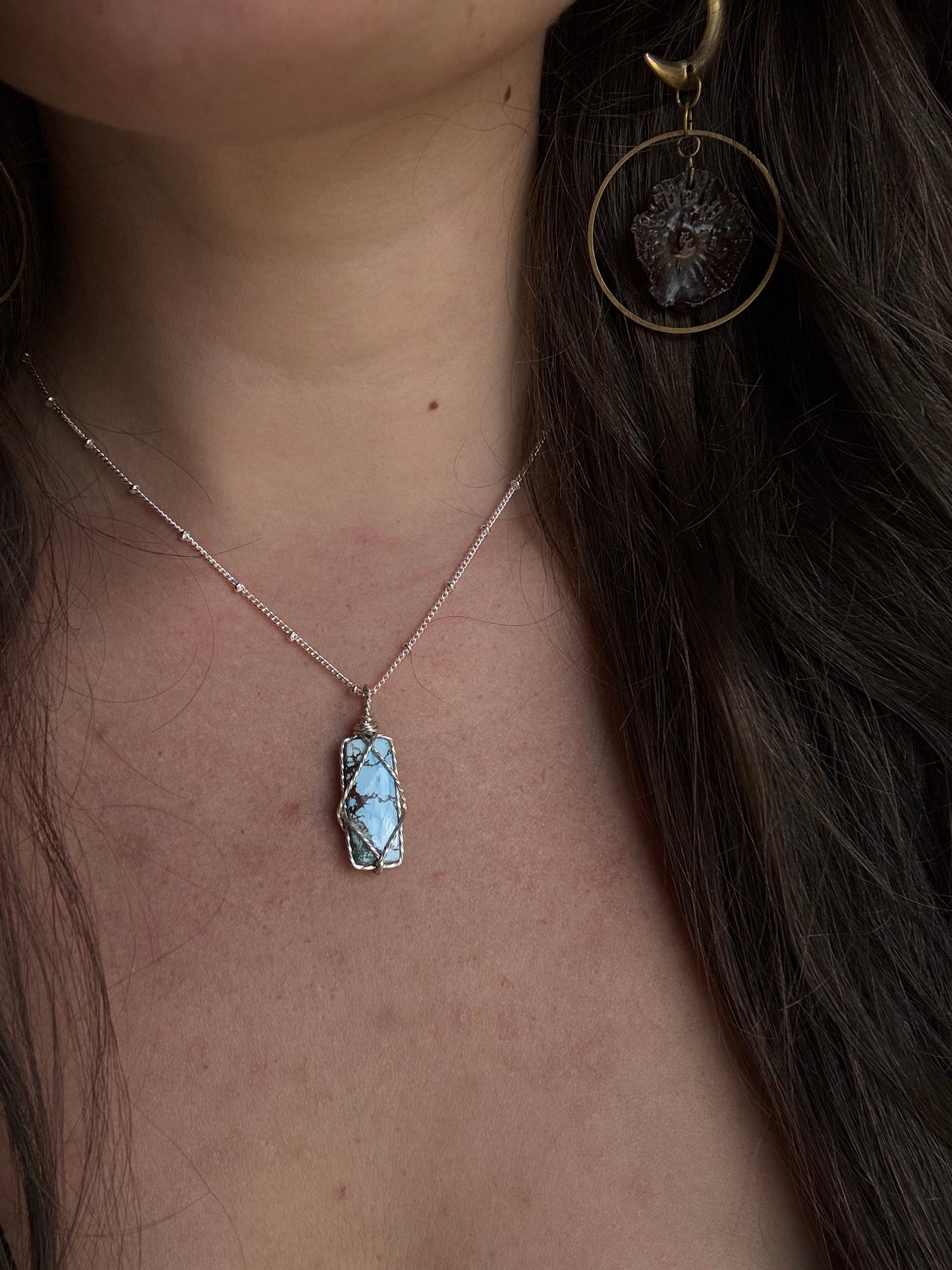 Silver Larimar Pendant