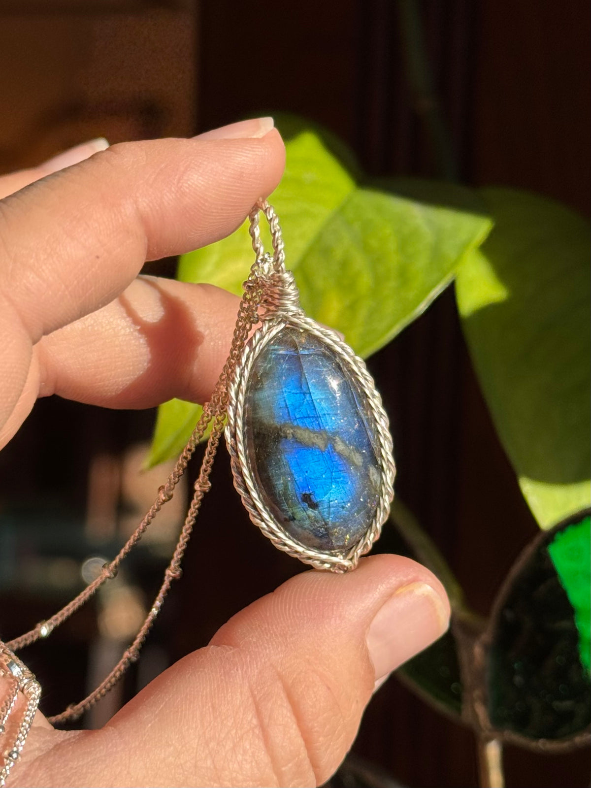 Labradorite necklace in sterling