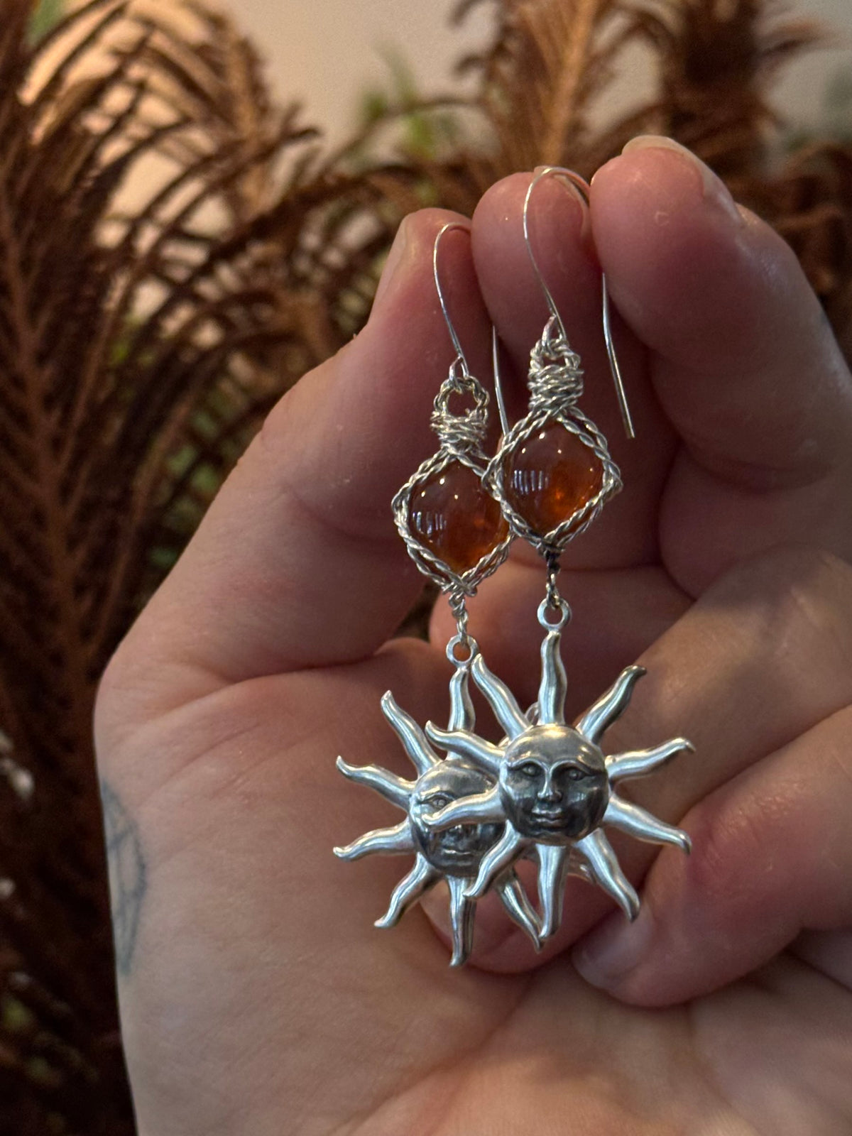 Silver Sun Earrings