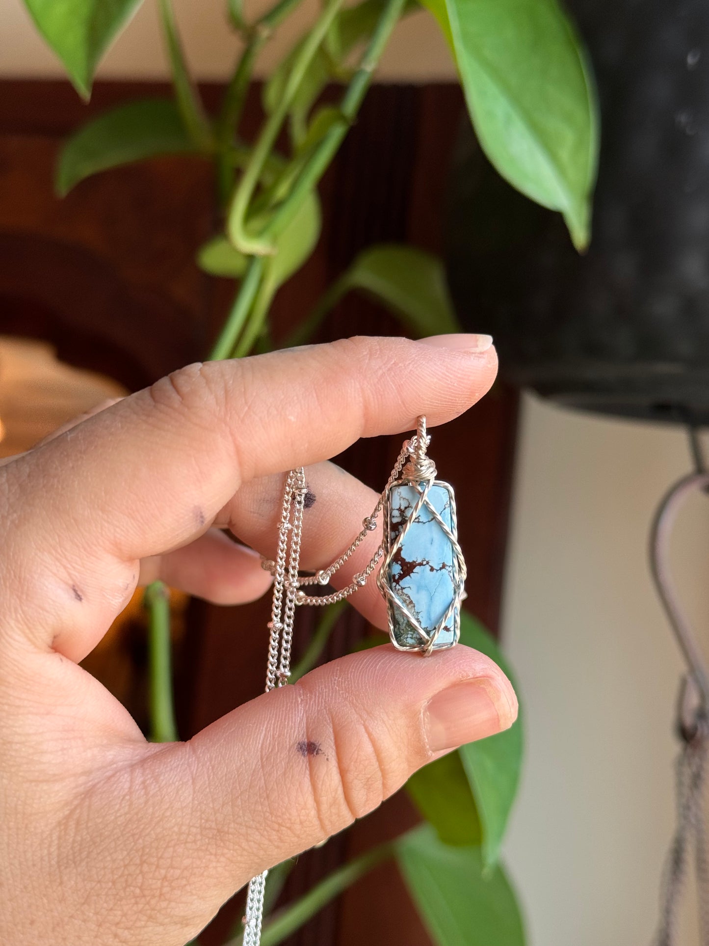 Silver Larimar Pendant