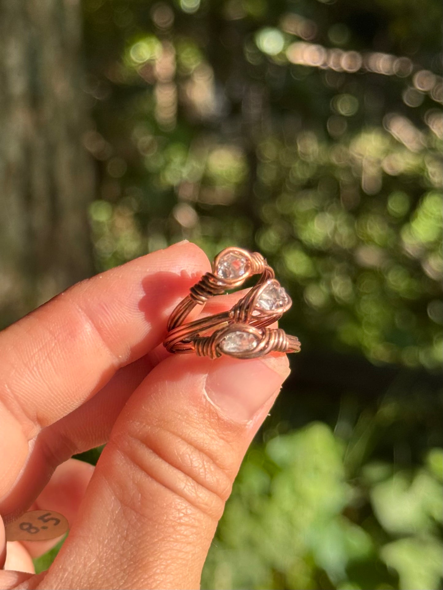 Raw Herkimer Diamond Ring ~ Copper sizes 6-10