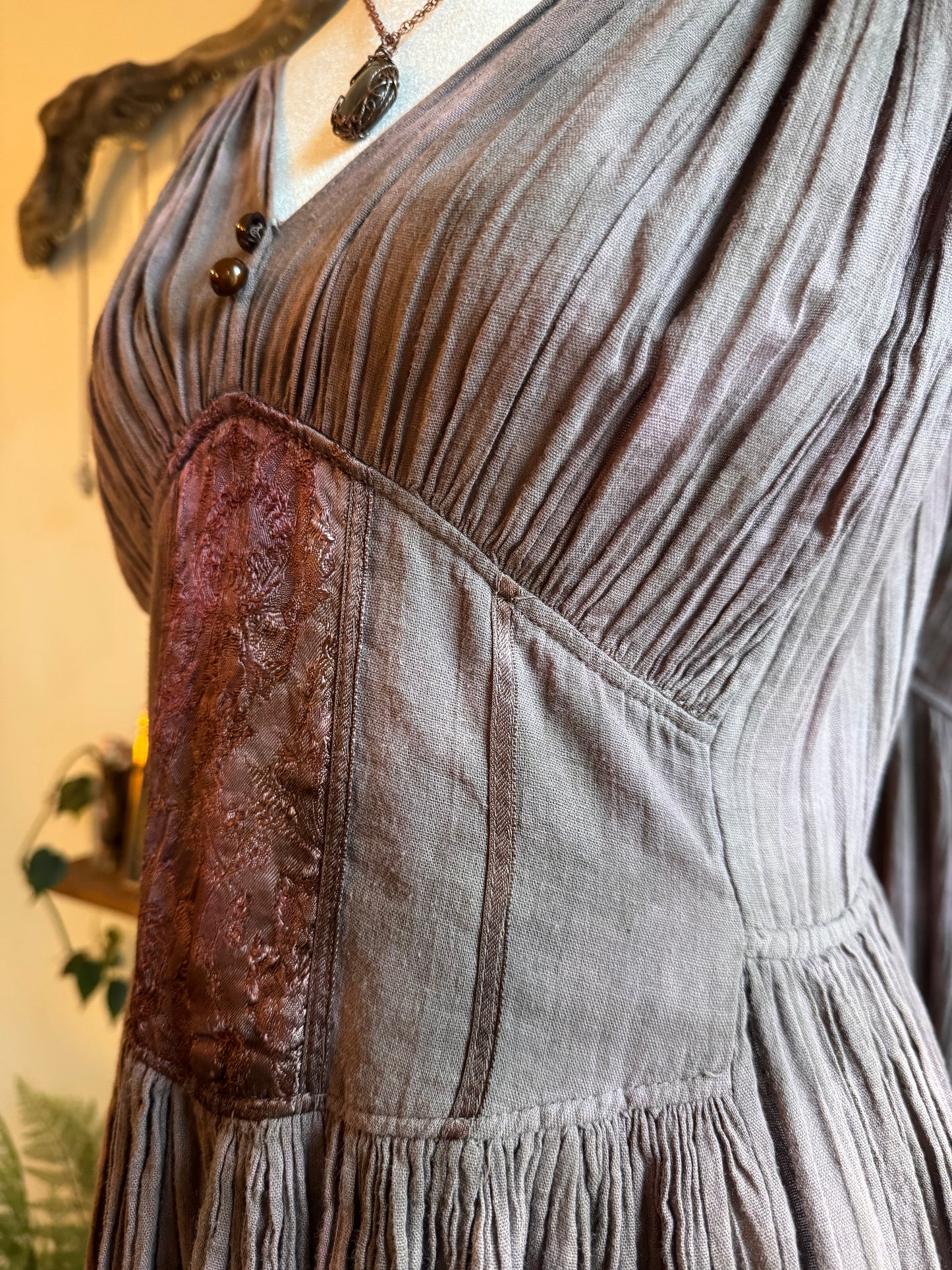Eco Dye ~ Upcycled Dark Fairy dress size M-L