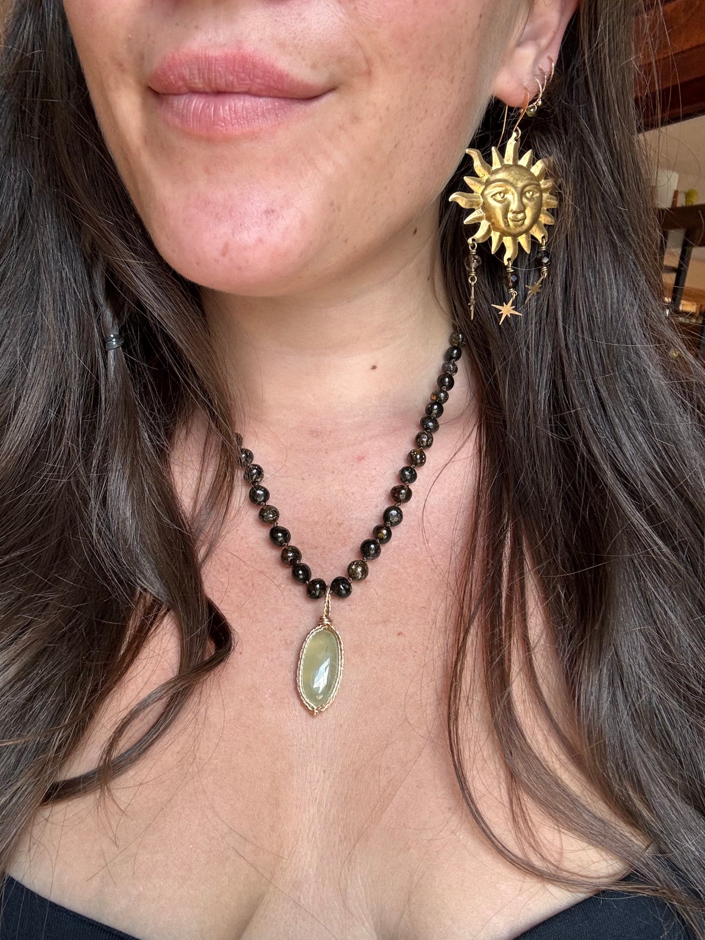 Prehnite in 14k Gold