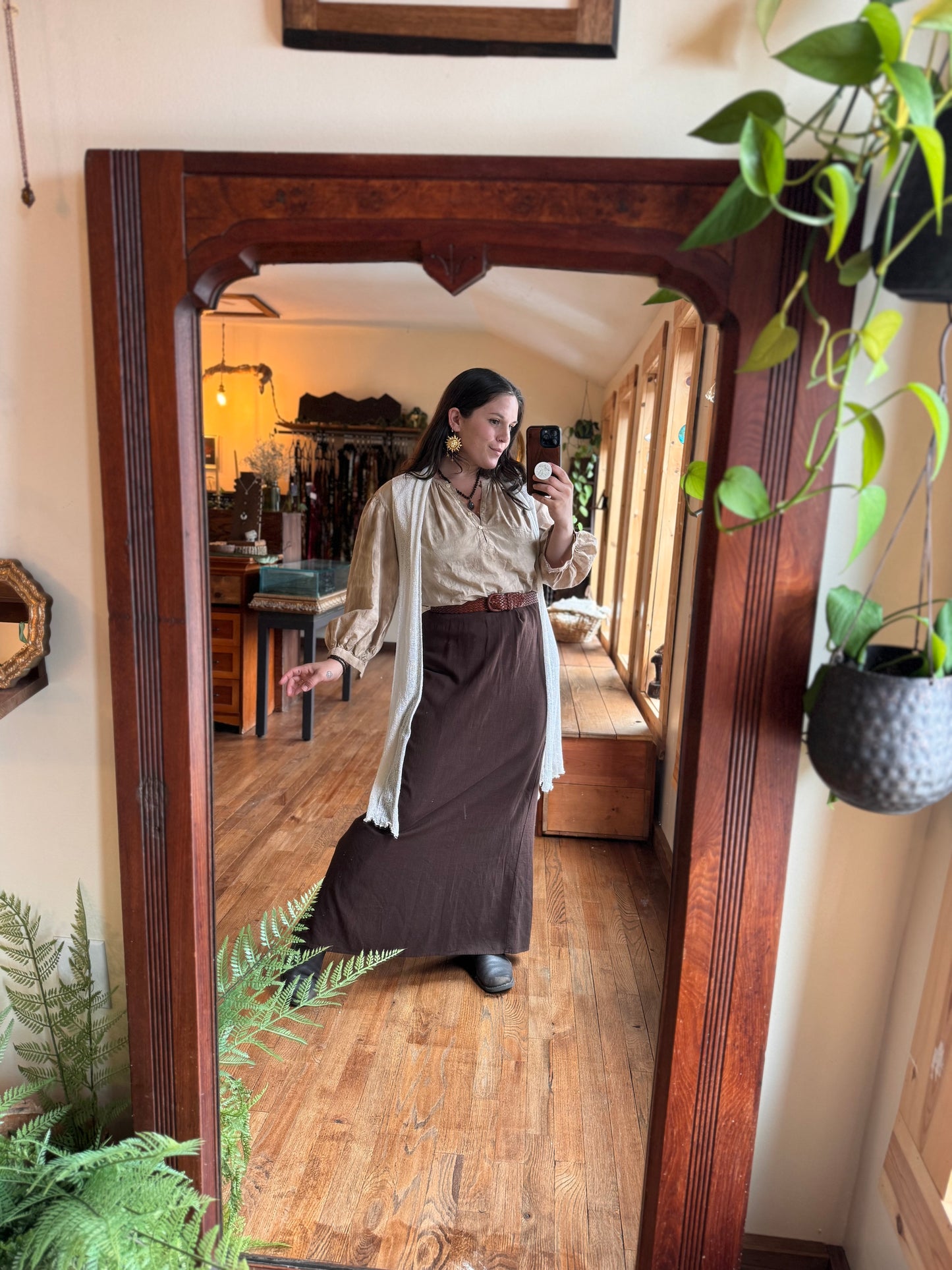 Chocolate brown skirt XL