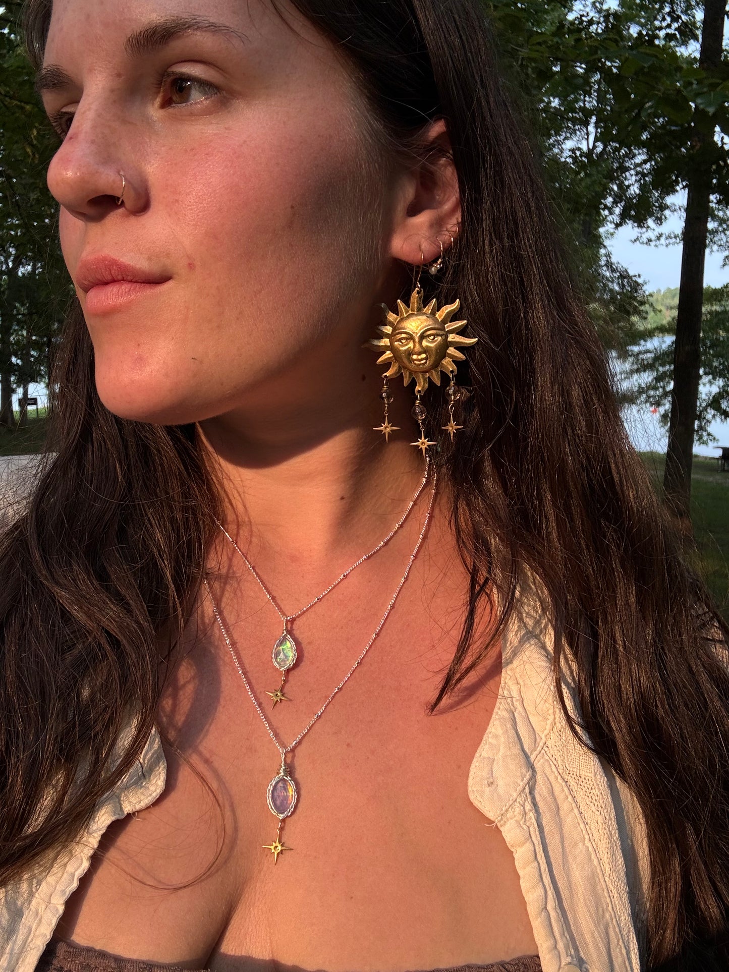 Starling Pendants ~ Sterling silver oval or tear drop