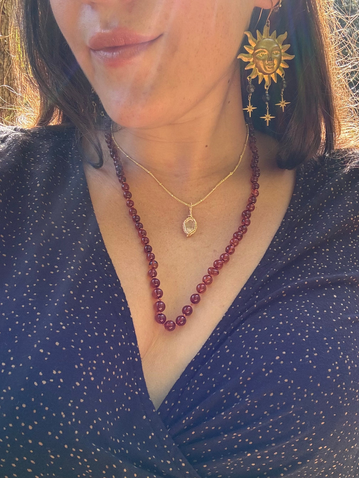Wee Herkimer Diamond in 14k Gold