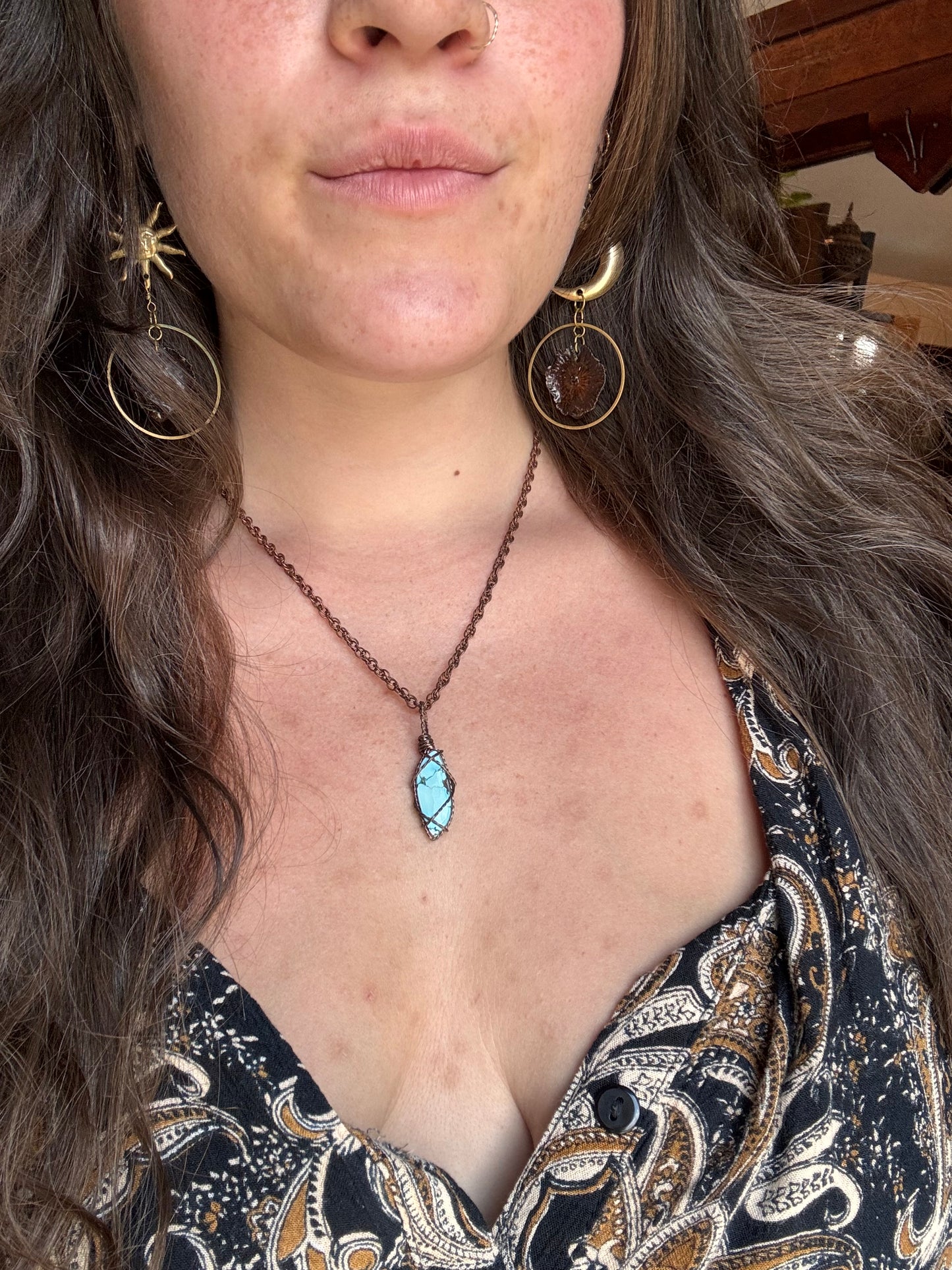 Copper Larimar Pendant