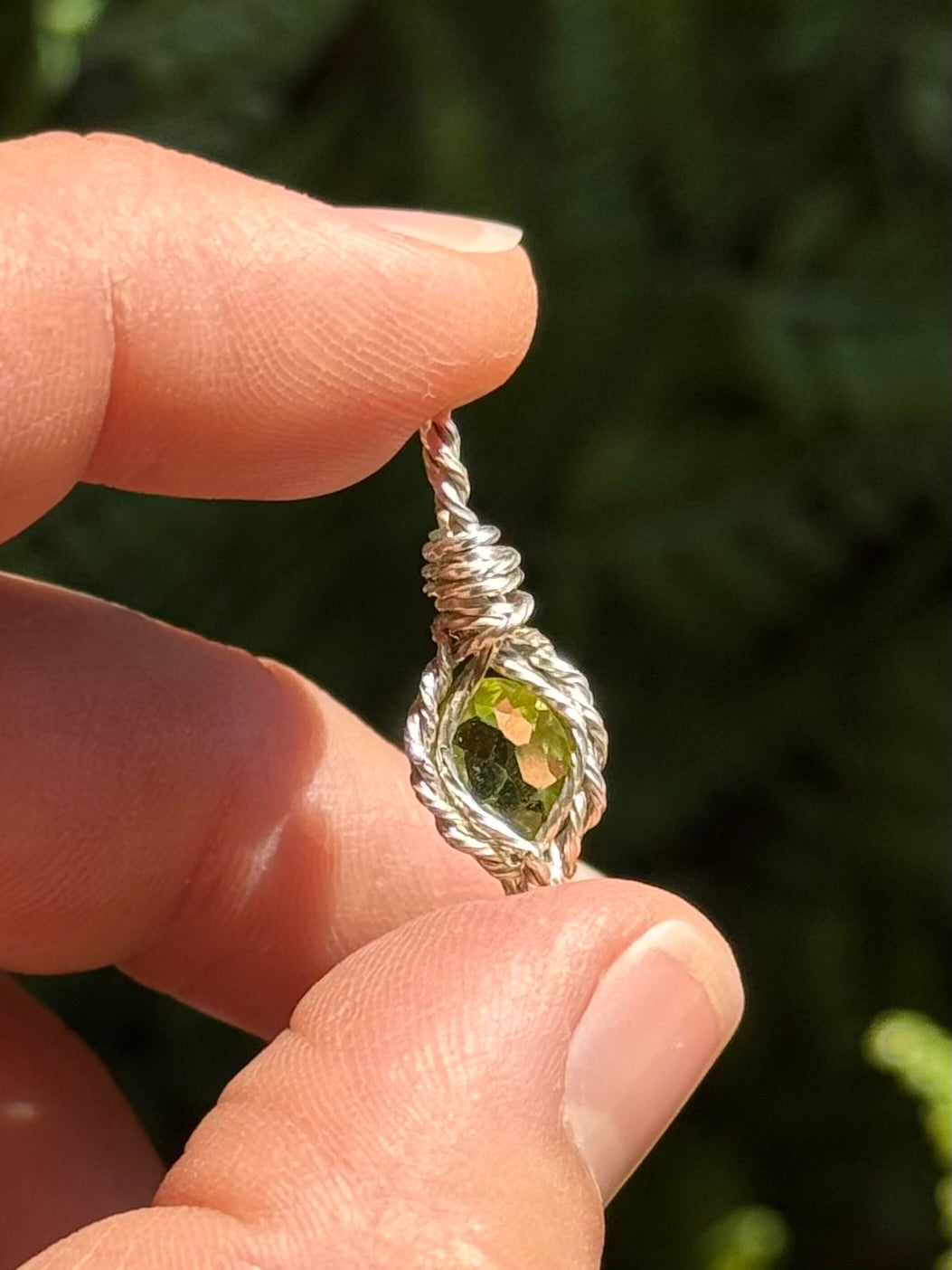 Mini Peridot in Sterling