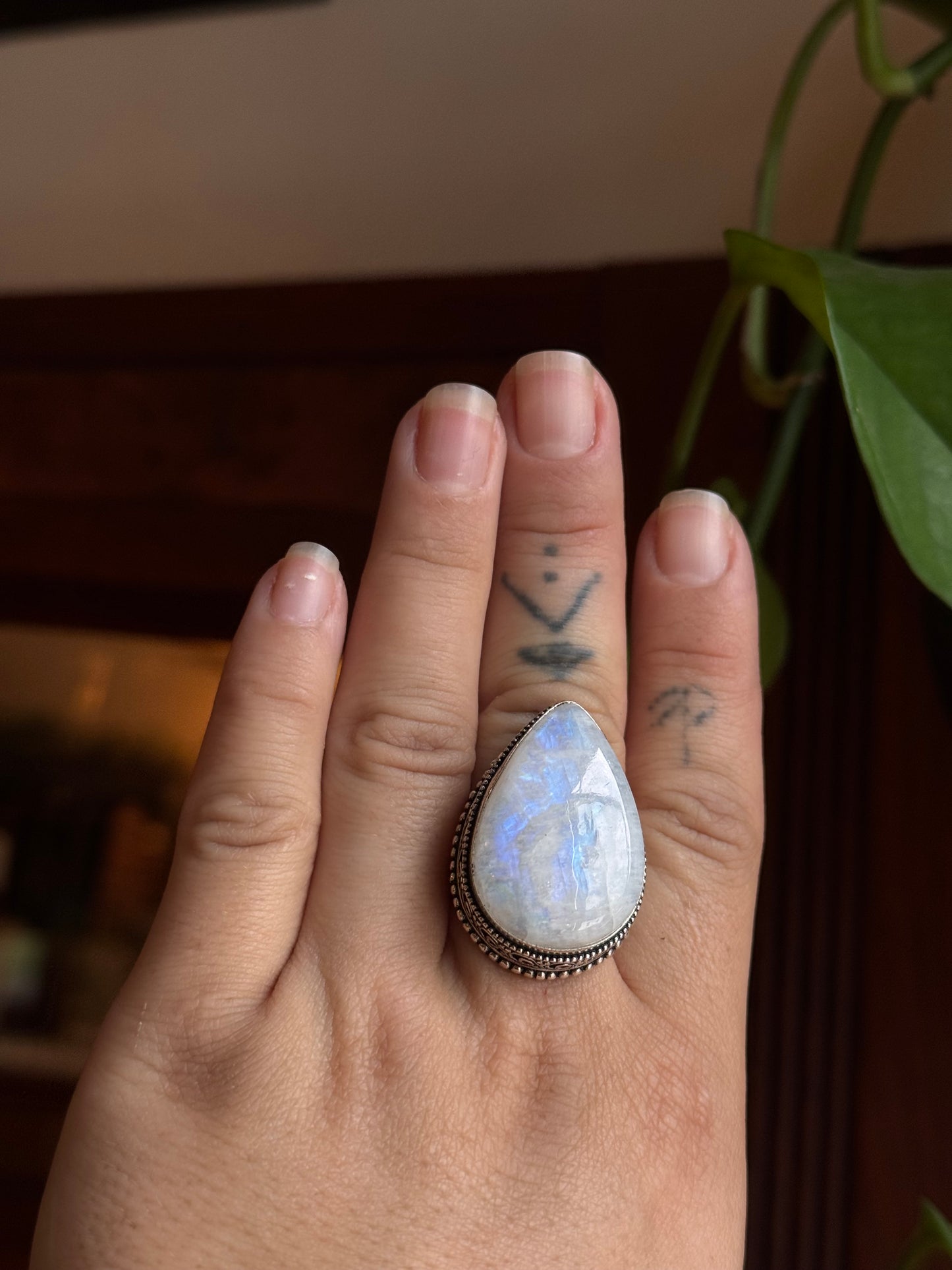 Big ol Moonstone Ring 9