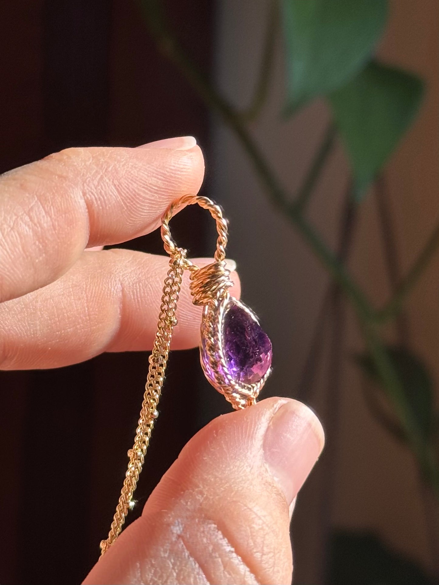 Specialty Faceted Amethyst ~ 14k Gold