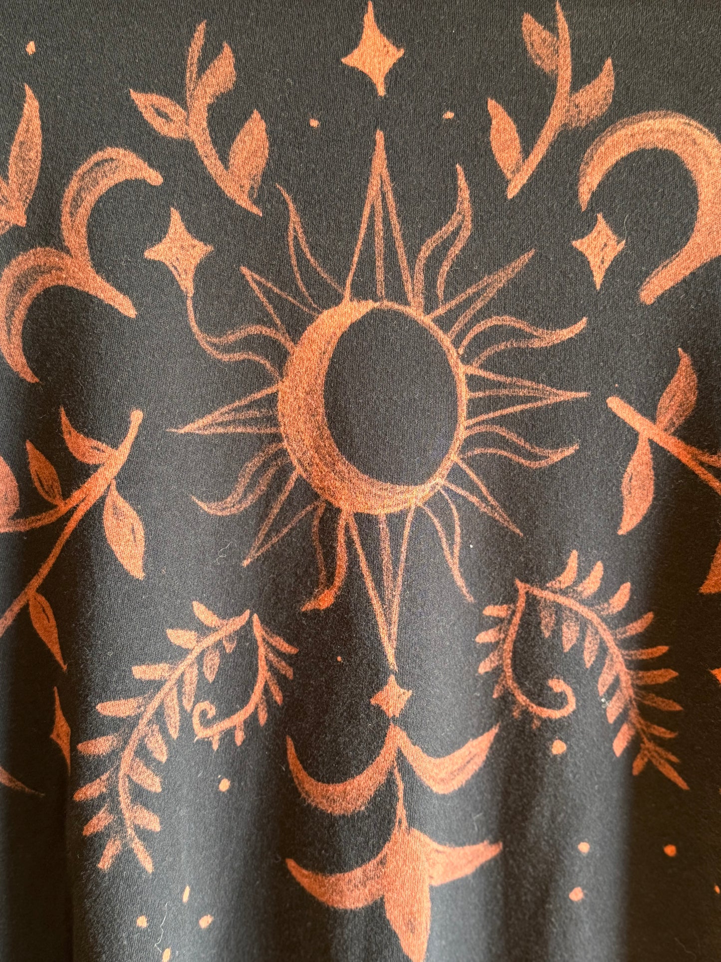 Sun & Moon Folk Handpainted Top