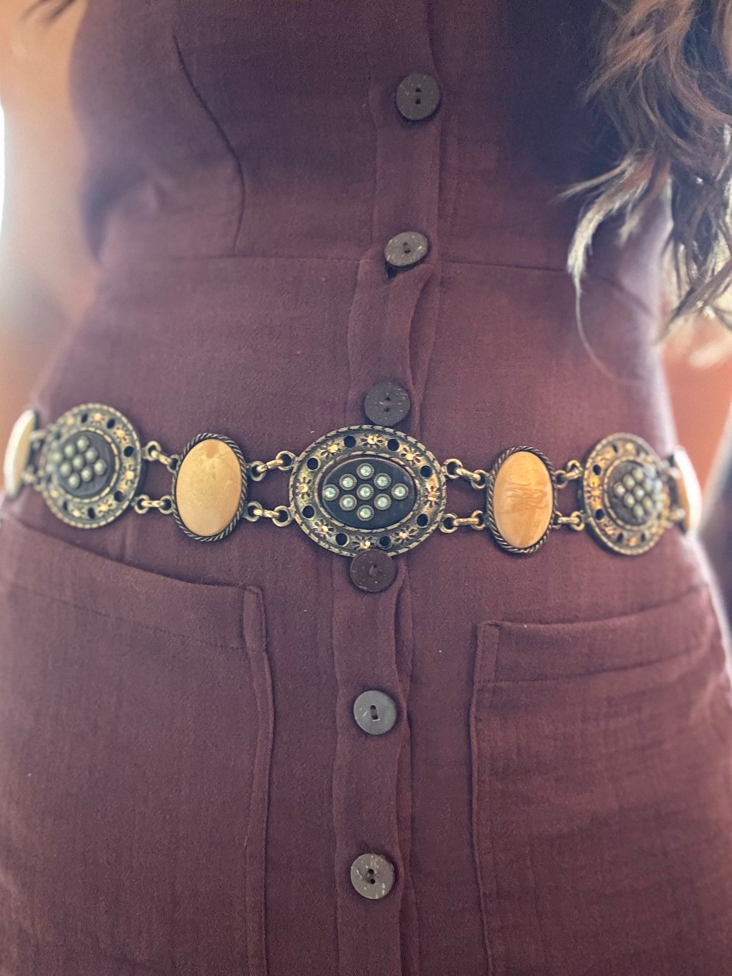 Free size Opalescent chain belt