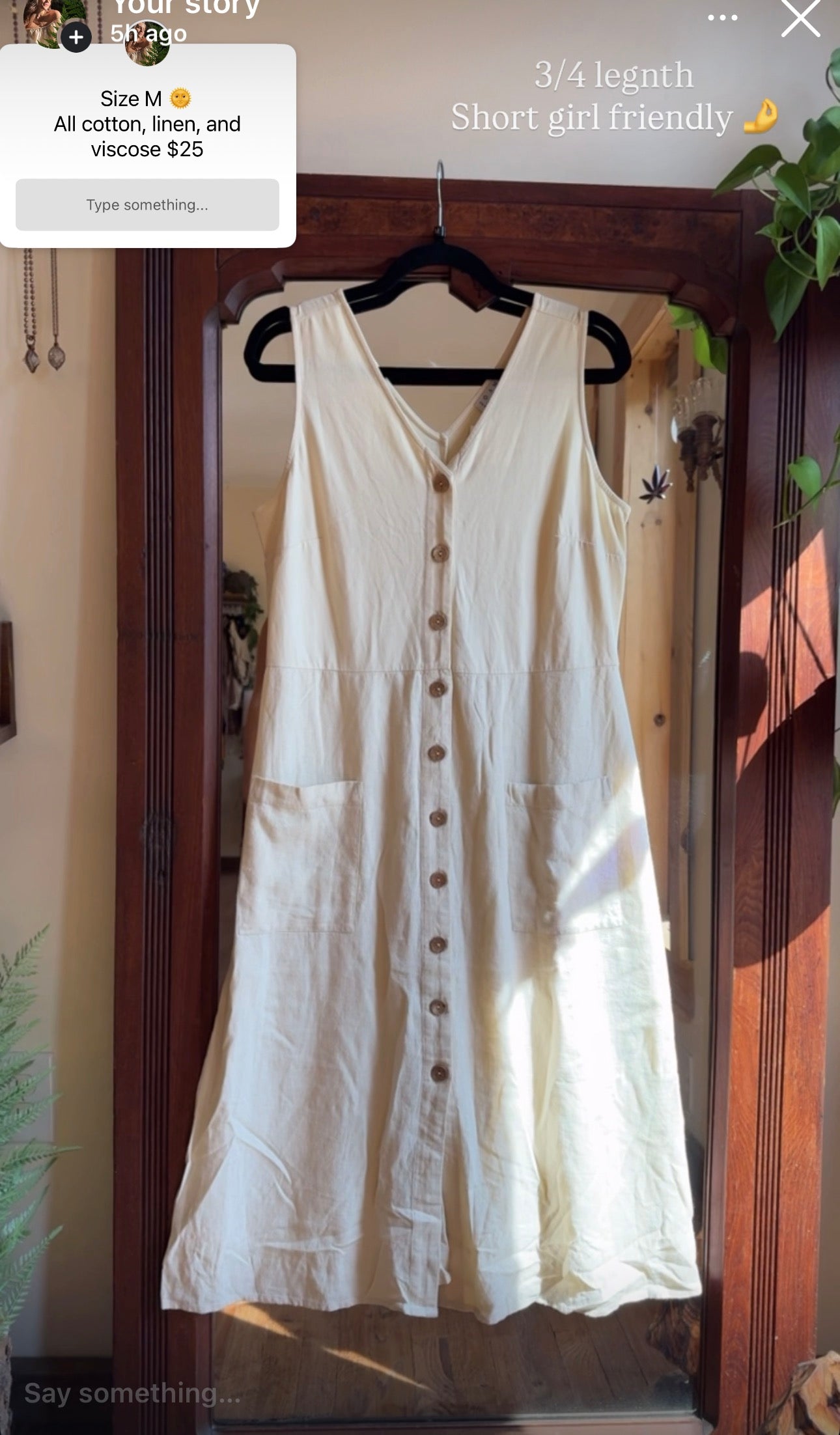 Summer button down dress M