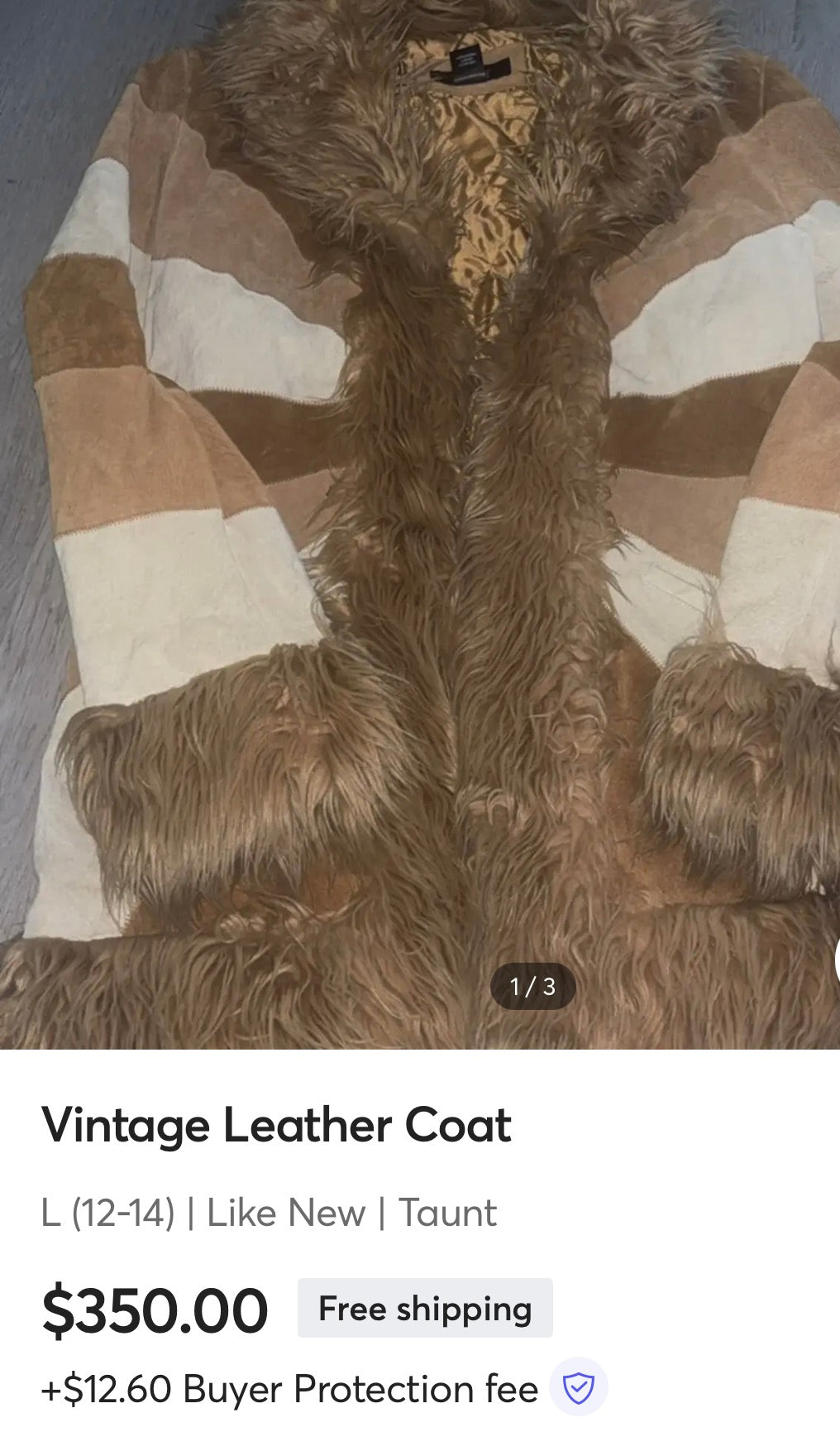 Size L genuine suede patchwork jacket