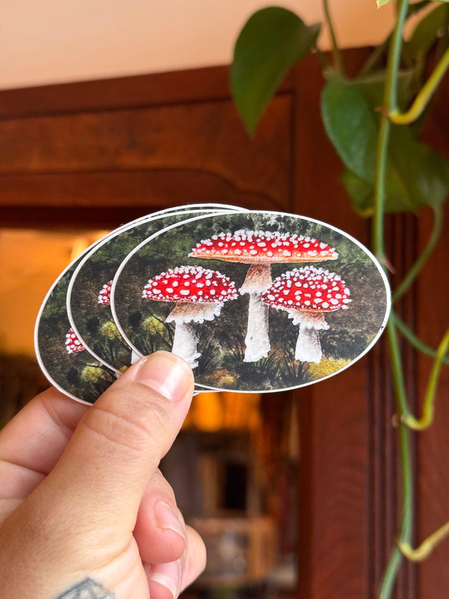 Amanita Mushroom Trio 3" Sticker