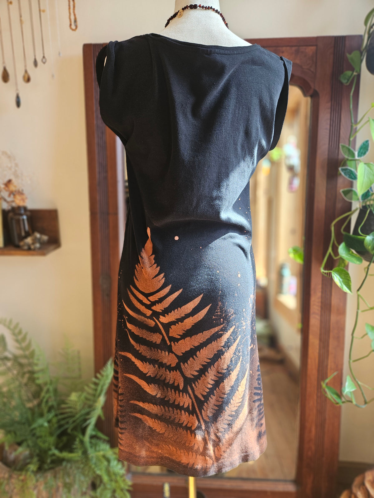 Size XL Upcycled Hand Painted Bleach Dress