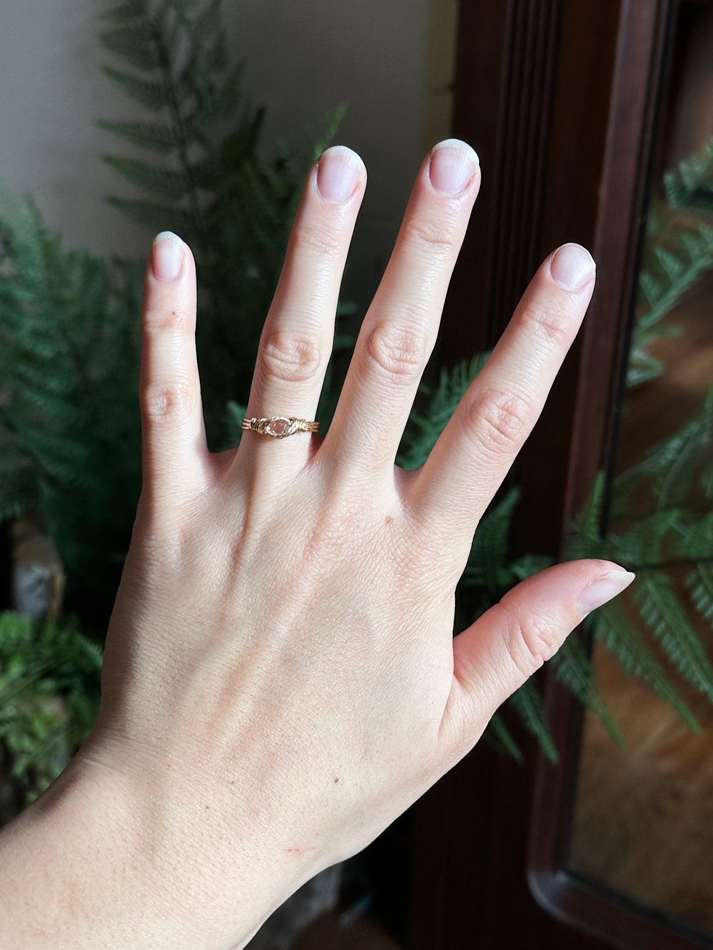 Herkimer Diamond Ring ~ 14k Gold sizes 5 7 or 9