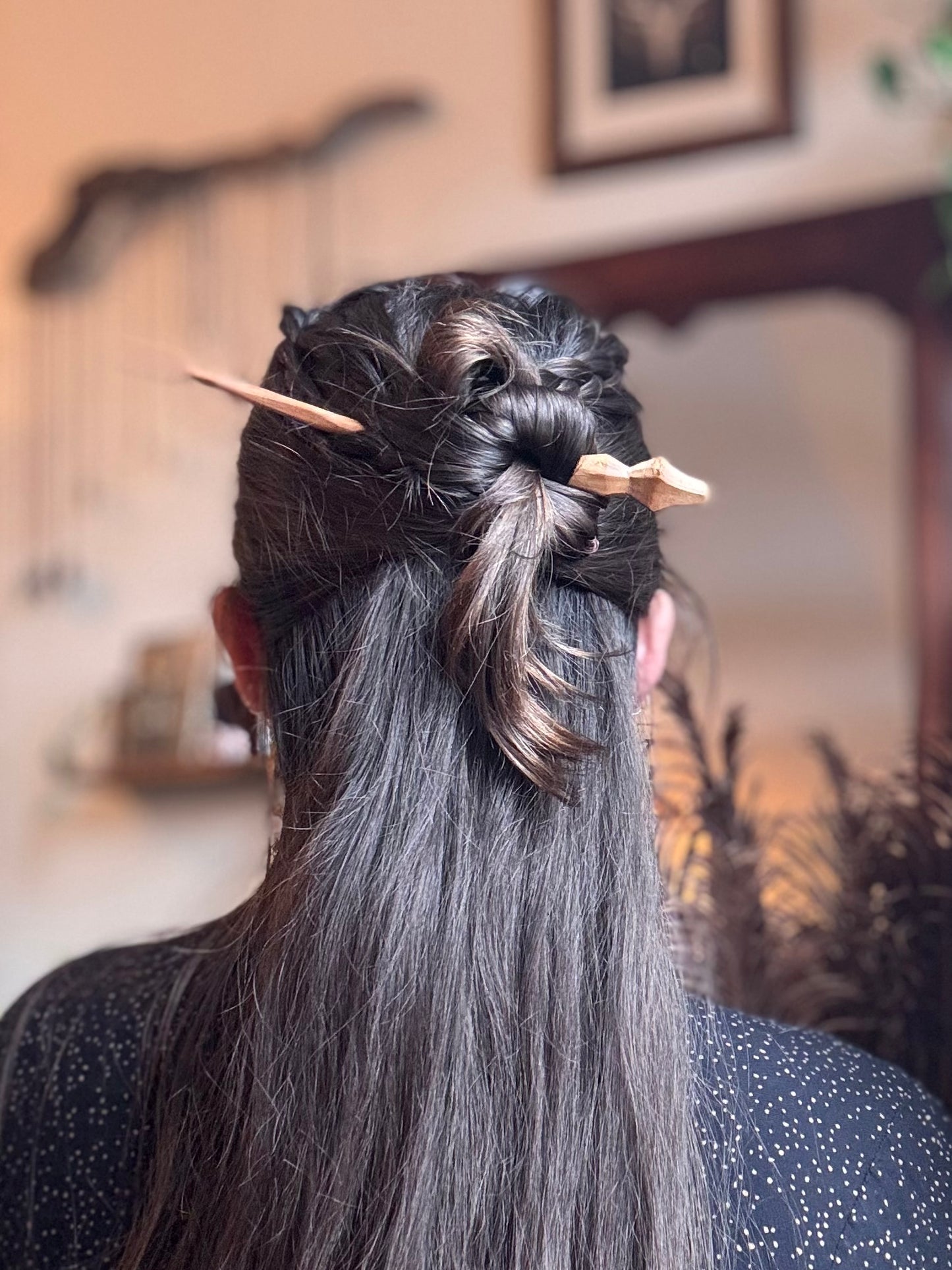 Hand carved hair sticks