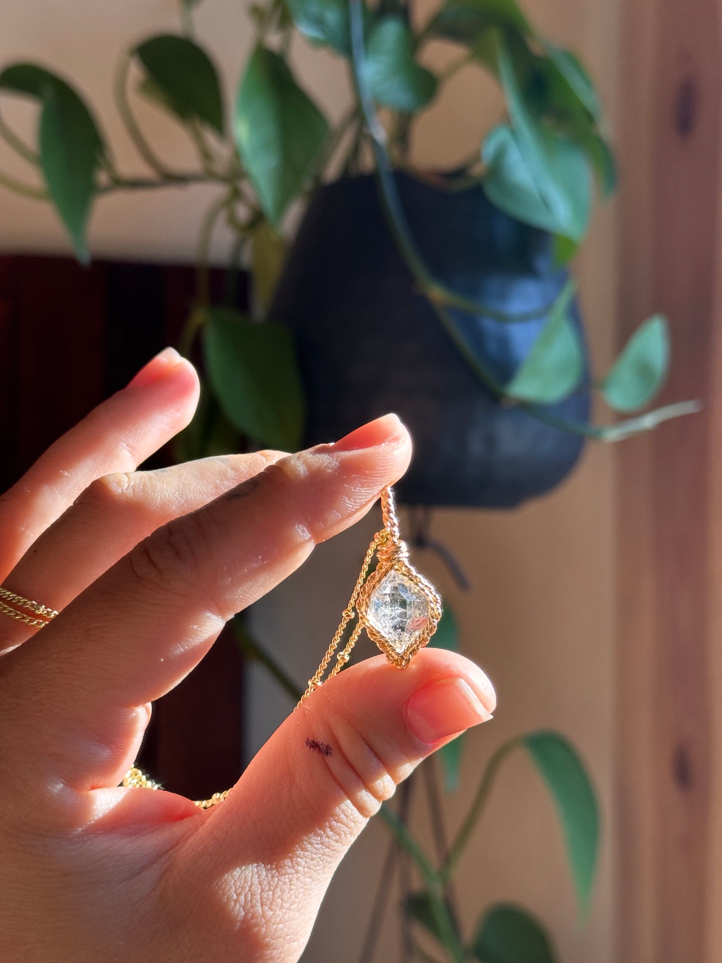 Herkimer Diamond in 14k Gold