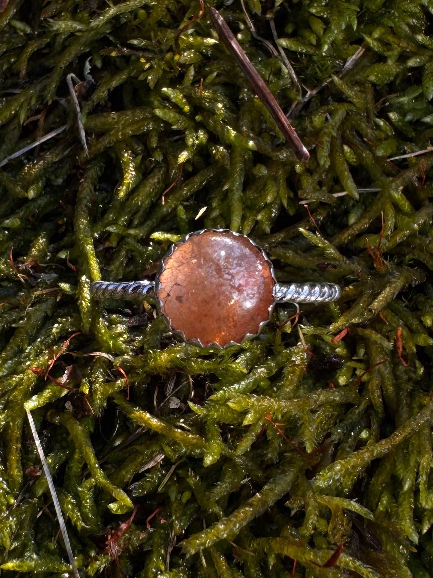 Sterling Sunstone Ring ~size 8