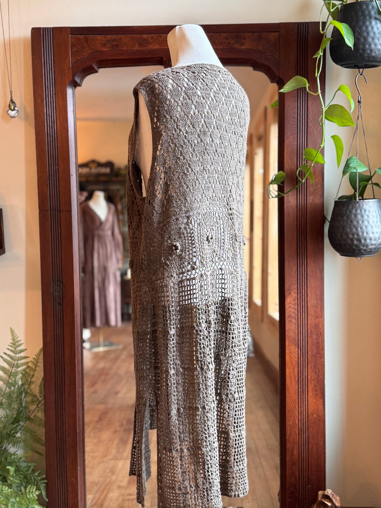 Eco Dye ~ crochet cotton duster size M-L