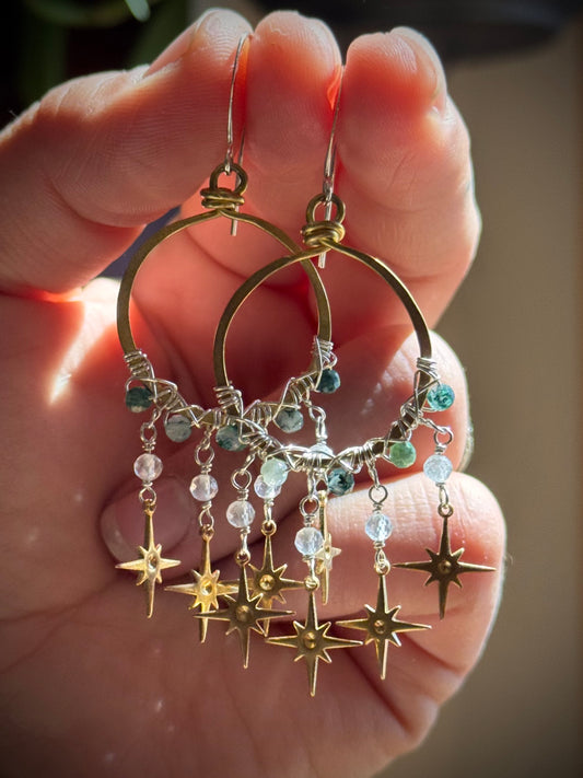 Moss agate Andromeda Earrings