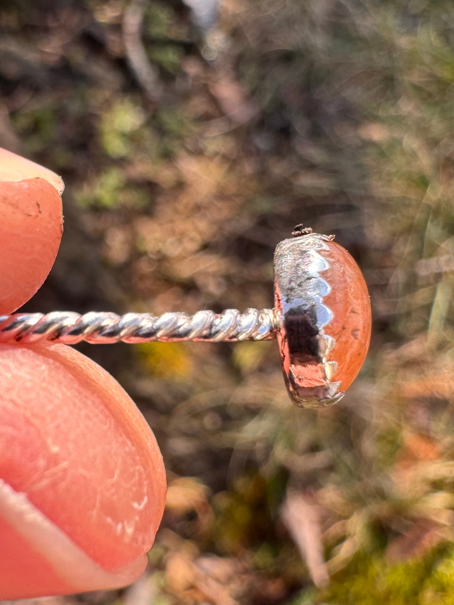Sterling Sunstone Ring ~size 8
