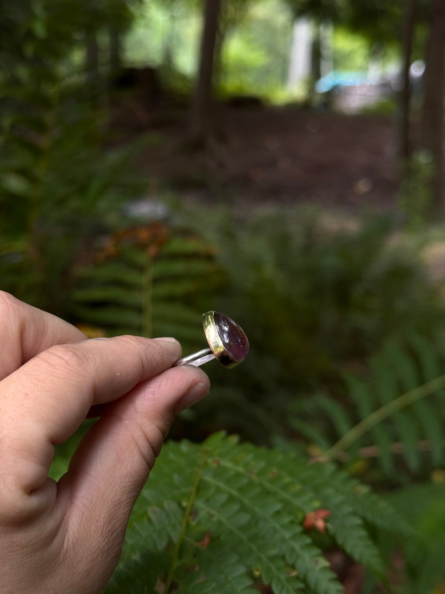 Amethyst & Pearl Fairy Ring ~ size 7