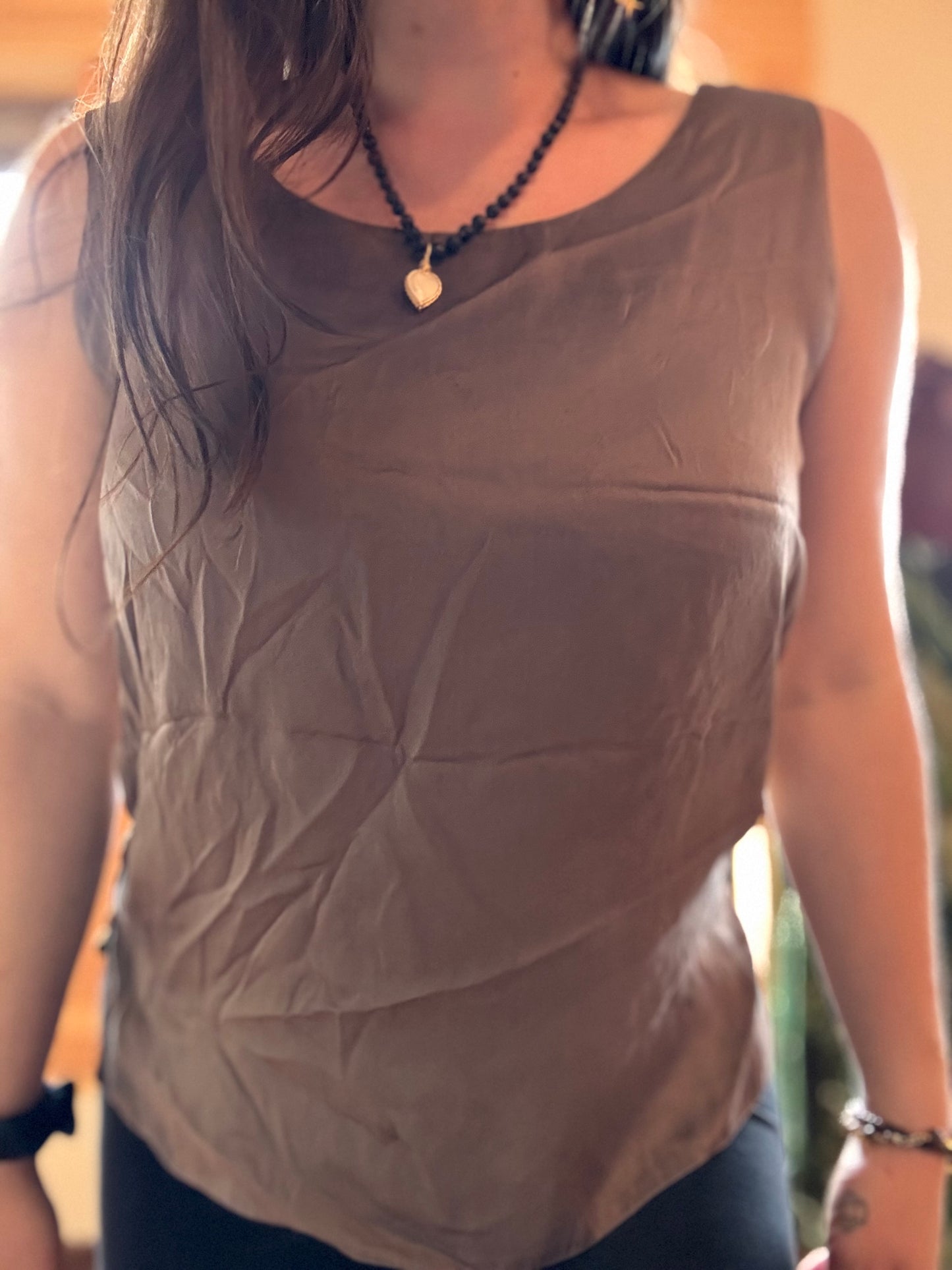 Size M double reversible silk top