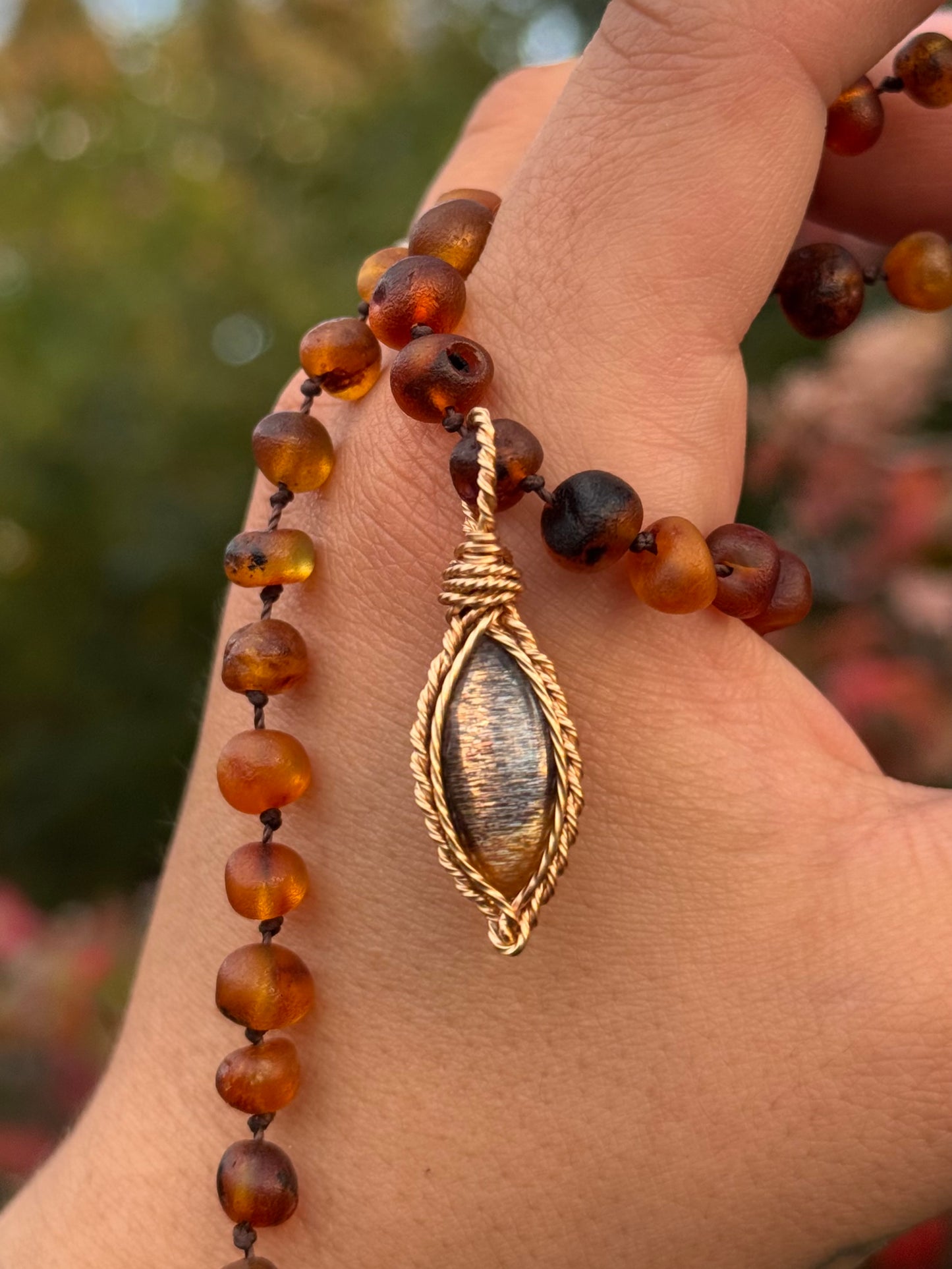 Star dust ~ Black Sunstone pendant