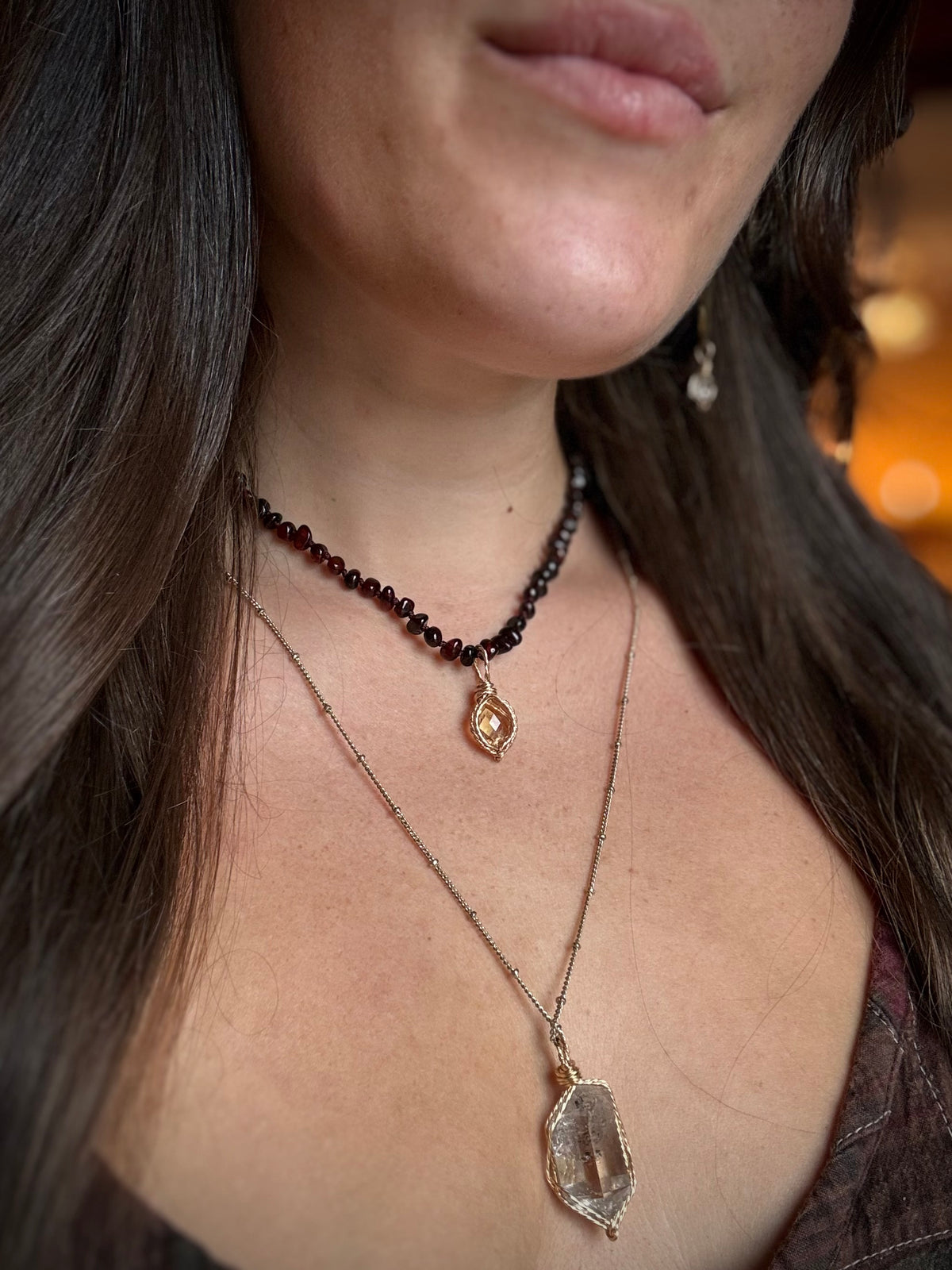 New Faceted Citrine customizable necklace