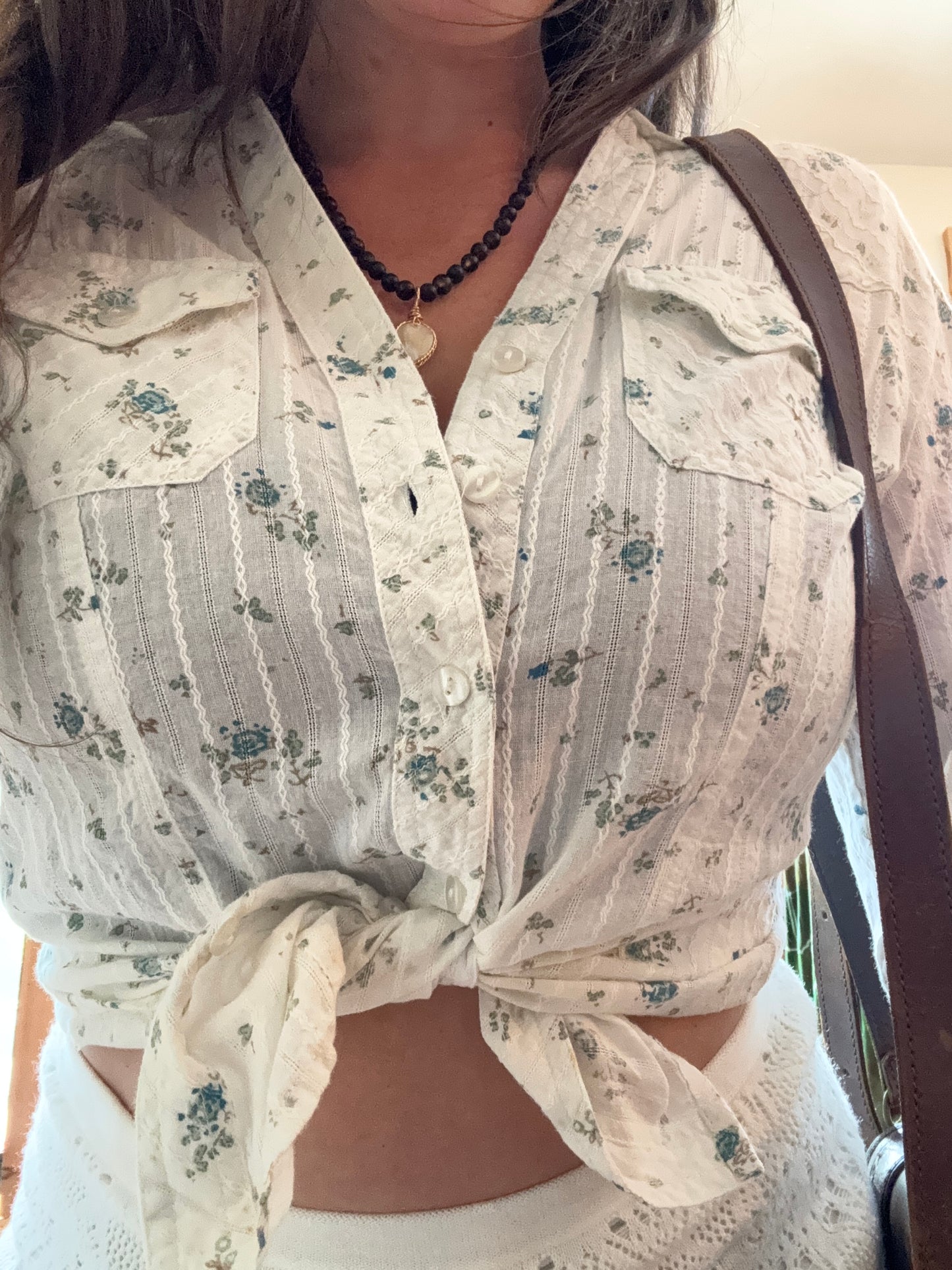 Size 2S/M floral cotton prairie top