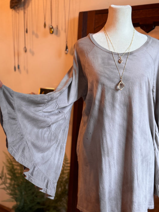 Eco Dye ~ Upcycled bell sleeve top size M