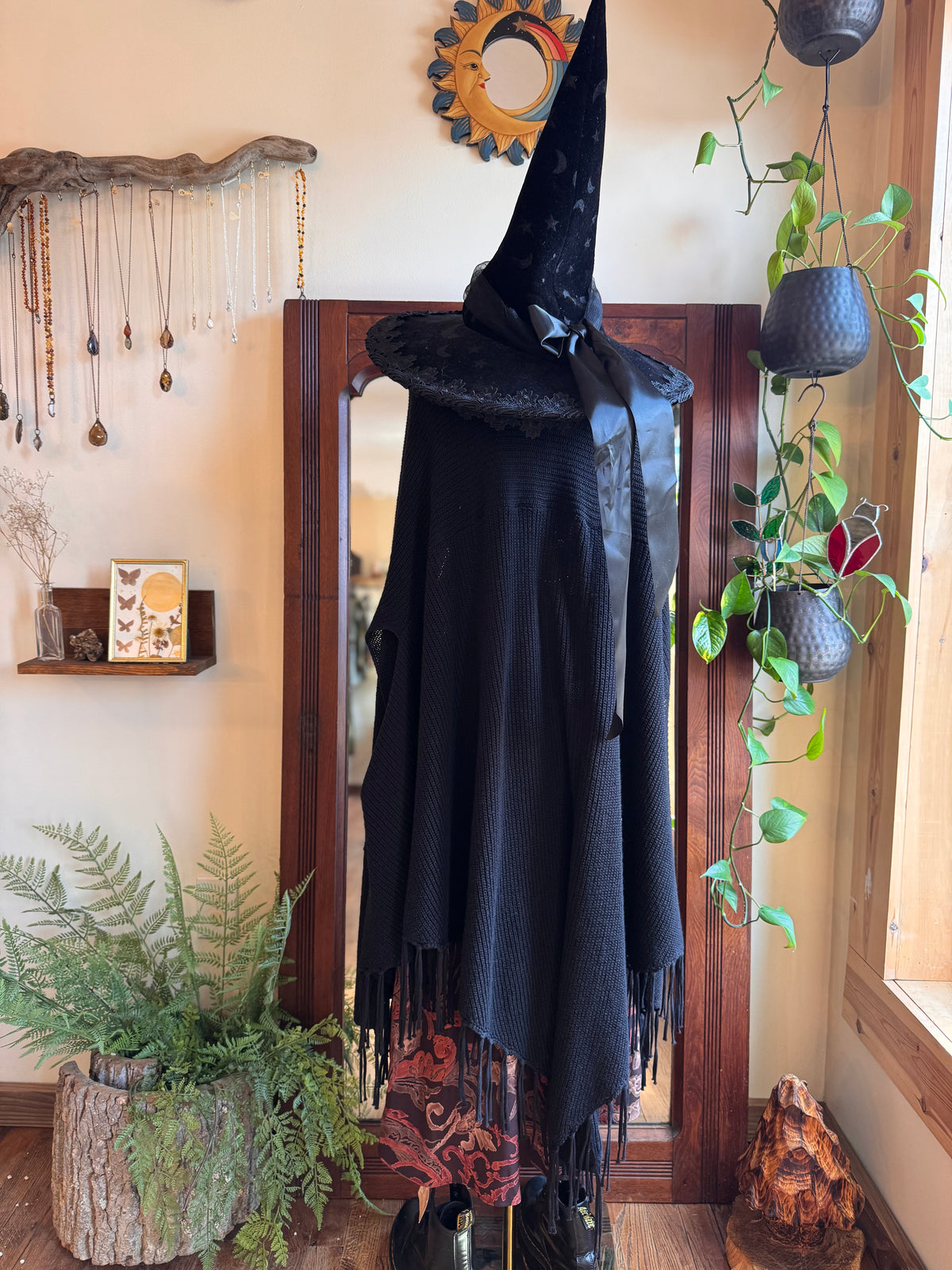 Size L+ Slouchy black cloak/ duster/ cardigan