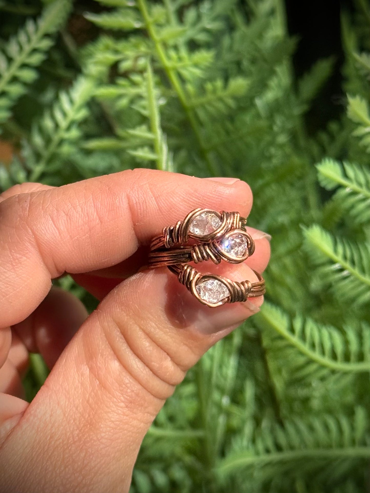 Raw Herkimer Diamond Ring ~ Copper sizes 6-10