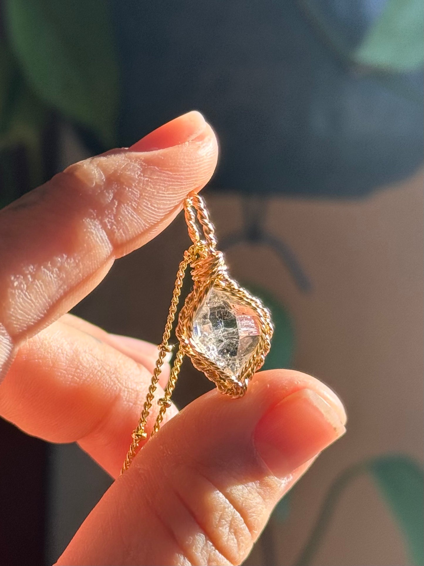 Herkimer Diamond in 14k Gold