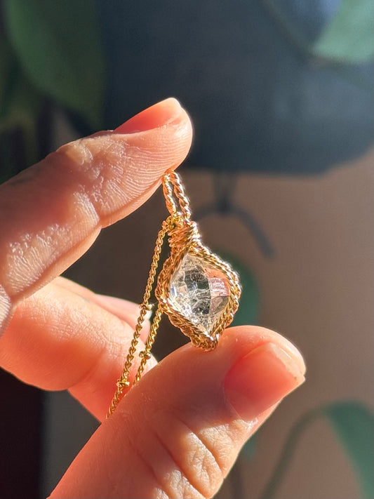Herkimer Diamond in 14k Gold