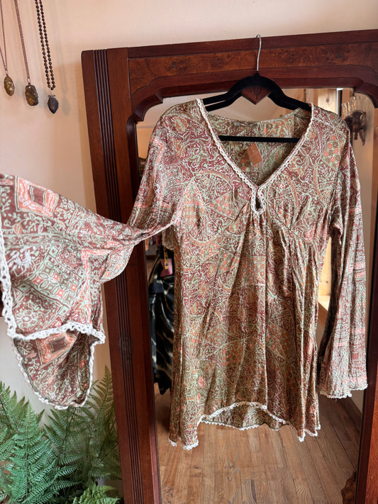 Groovy Vintage Silk Dress M